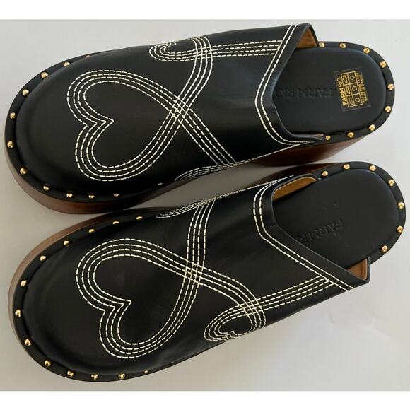 FARM Rio Black Sandals with Brown Platform - Picture 10 of 12